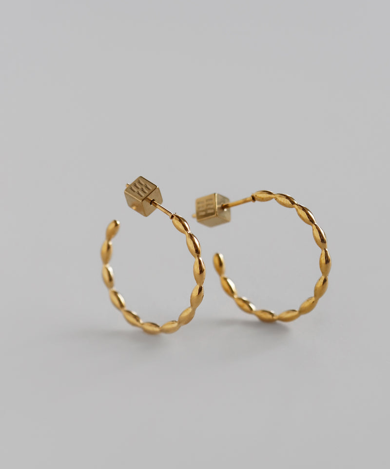 ドットラインフープピアス[ステンレス][Sheerchic]