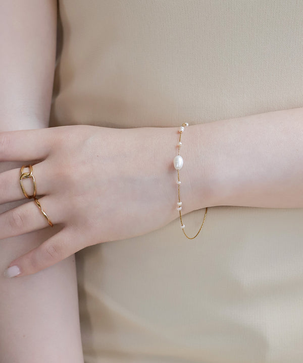 [Online Exclusive] Pearl Station Bracelet (Stainless Steel)