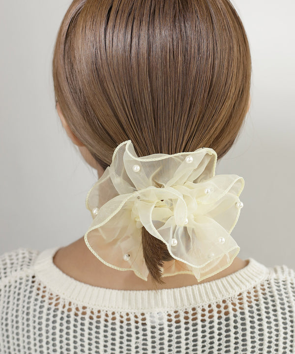 Online Exclusive: Pearl and Organza Scrunchie