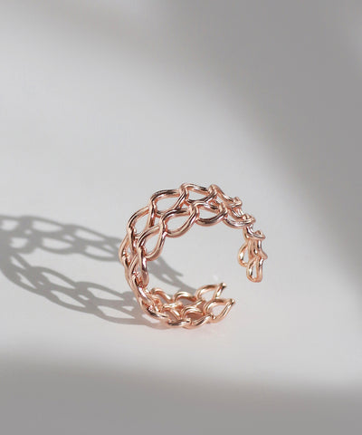 【数量限定・先行販売】【ギフトBOX・紙袋付】チェーンデザインリング[Sheerchic]