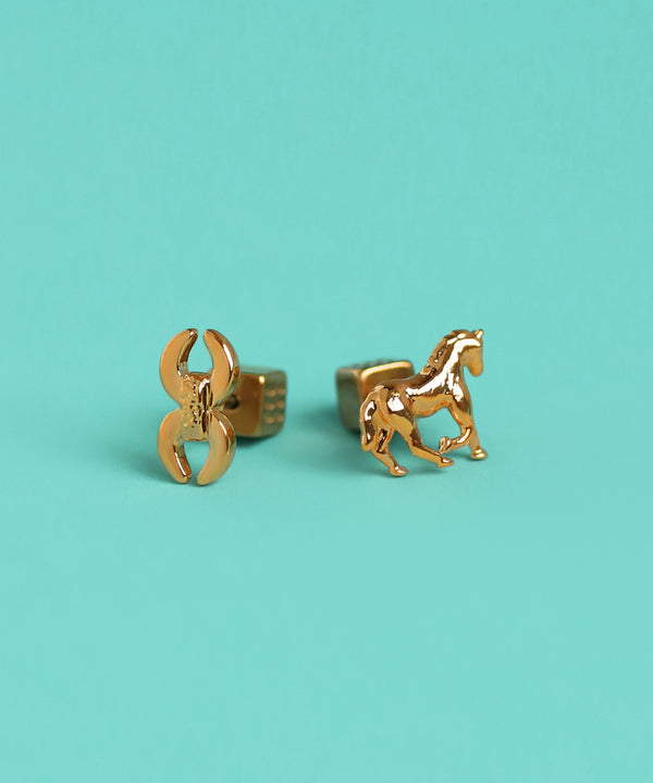 【数量限定】ホースモチーフアシメピアス[Sheerchic]