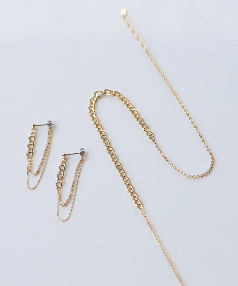 【SANPO ONLINE限定】チェーンピアス&ネックレスセット[Sheerchic]