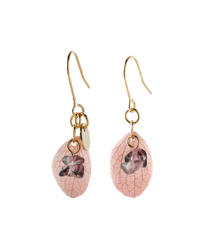 【SANPO ONLINE限定】あじさい×天然石ピアス[A]