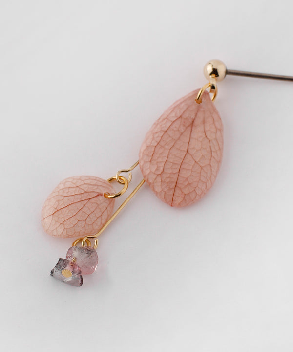 【SANPO ONLINE限定】あじさい×天然石ピアス[B]