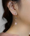【SANPO ONLINE限定】あじさい×天然石ピアス[C]