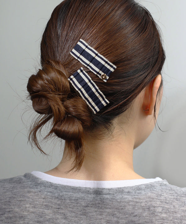 [Online Exclusive] Striped Barrette [Set of 2]