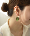 [Little Witch x mimi33] Cyclamen Leaf Earrings [Stainless Steel] *Limited Edition*