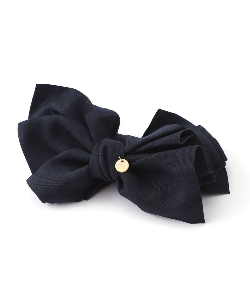 シックカラーリボンのサテンバナナクリップ