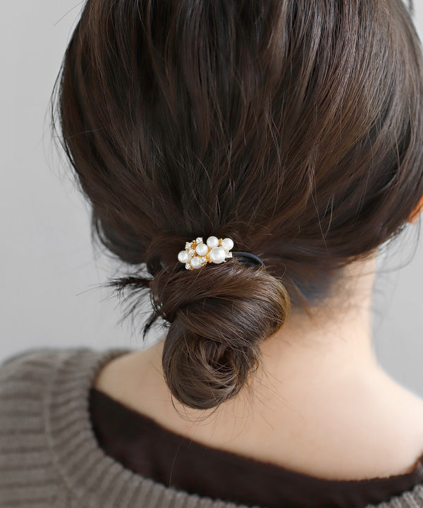 パール×ビジューヘアゴム