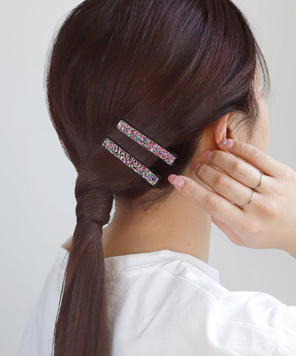 グリッターヘアクリップ[2本セット]