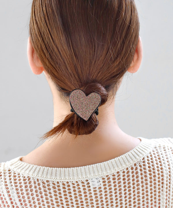 グリッターハートプレートヘアゴム