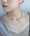 Pearl and chain mantel necklace [C]