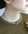 Pearl and chain mantel necklace [C]