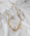 Pearl and chain mantel necklace [C]