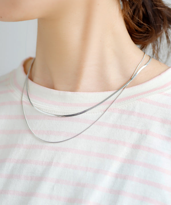 スネークチェーン２連ネックレス