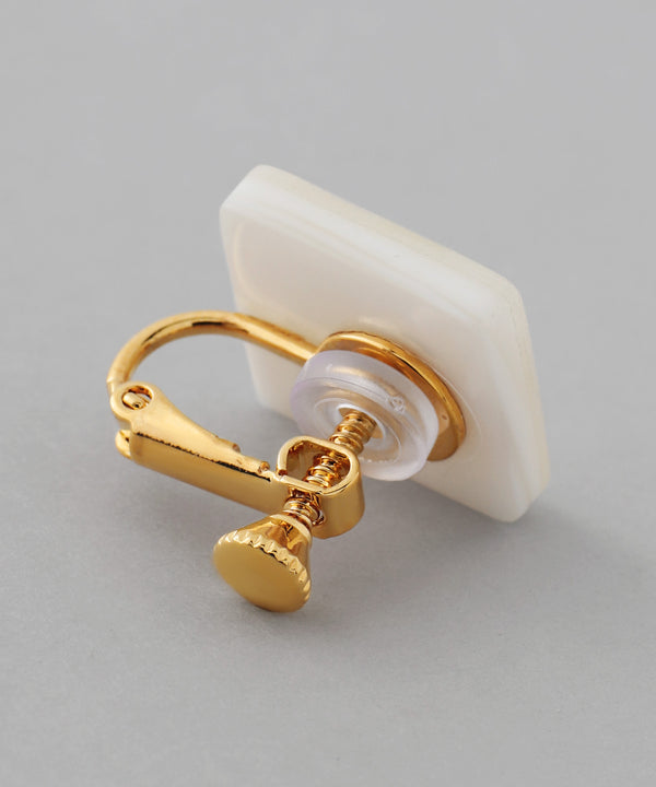 シェルスクエアイヤリング[Ownideal]