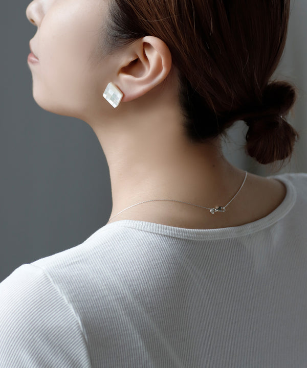 シェルスクエアイヤリング[Ownideal]