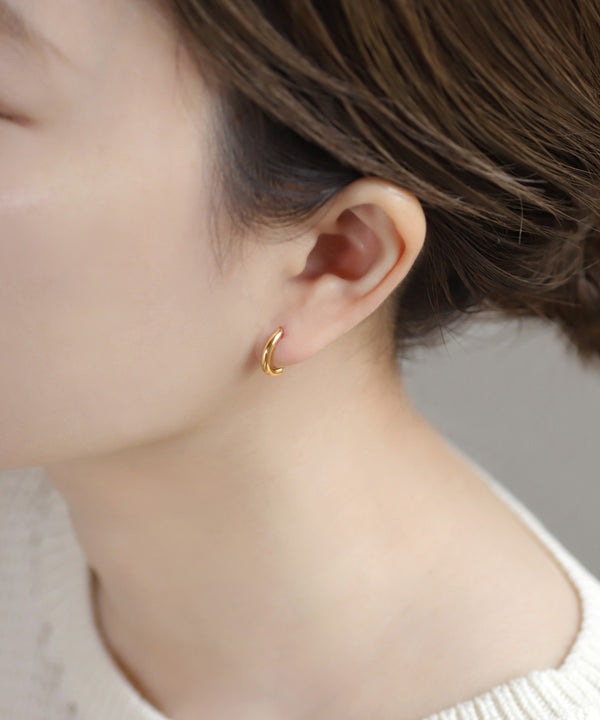 ビジュー×ボールチェーン2WAYフープピアス
