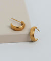 [Stainless Steel] Textured Metal Hoop Earrings