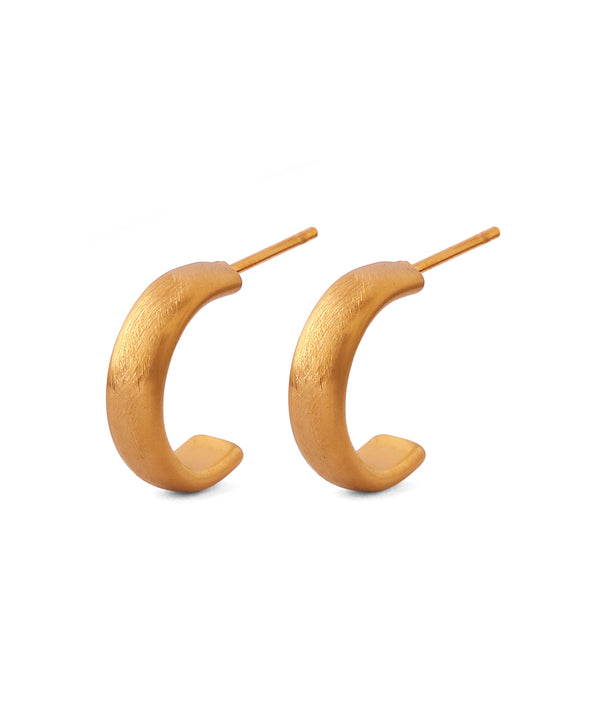 [Stainless Steel] Textured Metal Hoop Earrings