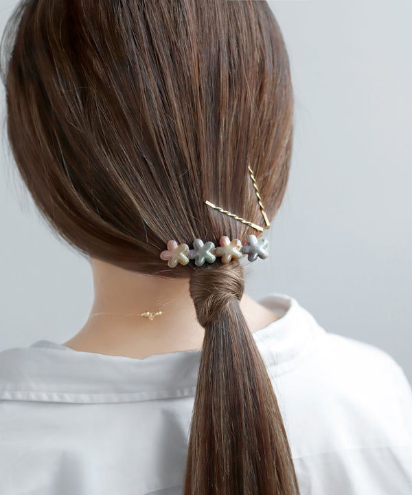 フラワー×ツイストメタルヘアピン[3本セット]