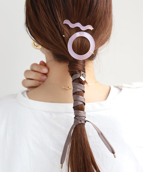 サークル×ウェーブラインのヘアピン[2本セット]
