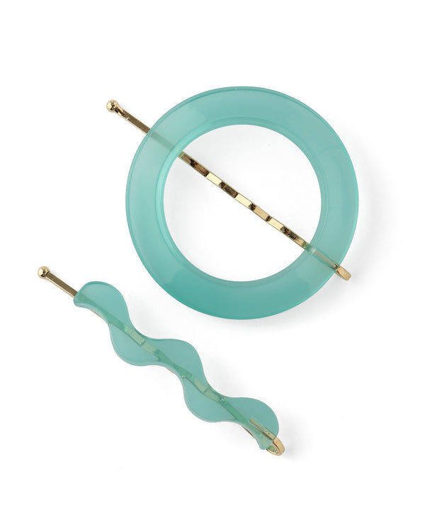 サークル×ウェーブラインのヘアピン[2本セット]