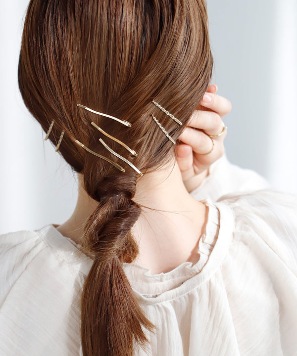 メタルデザインヘアピン［8本セット］