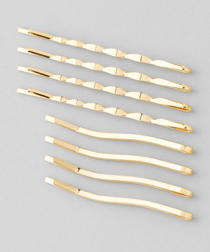 Metal design hairpins (set of 8)