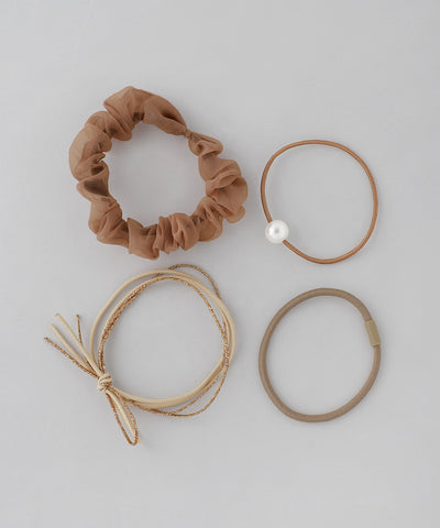 シュシュ×デザインヘアゴム[4本セット]