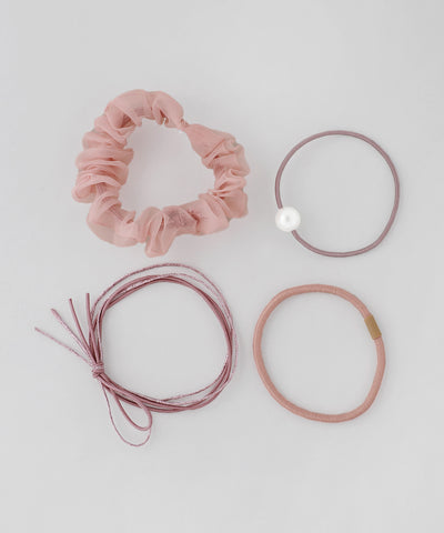 シュシュ×デザインヘアゴム[4本セット]