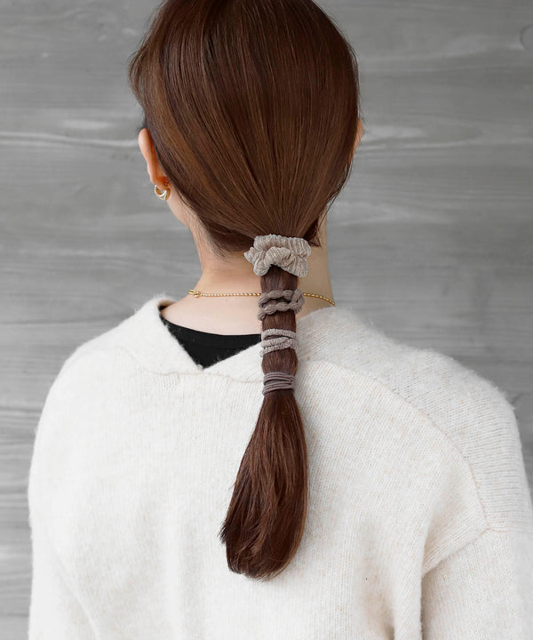 ラメシュシュ×デザインヘアゴム[5本セット]