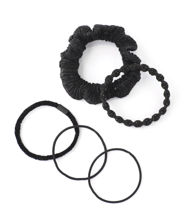 ラメシュシュ×デザインヘアゴム[5本セット]