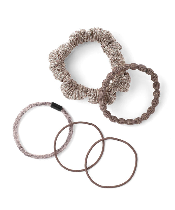 Glitter scrunchies and designer hair ties (set of 5)