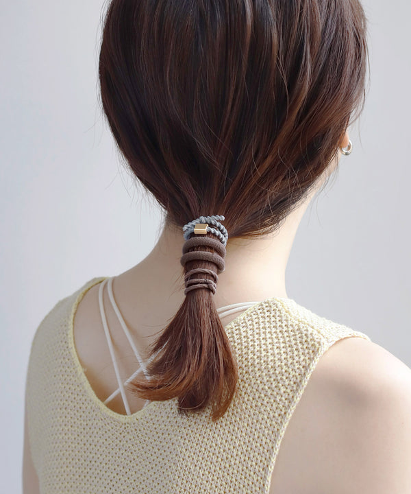 メタルポイントデザインヘアゴム[5本セット]