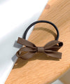 Leather-like ribbon hair tie