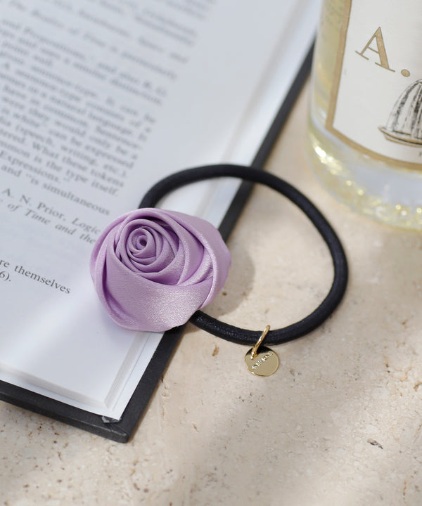 サテンローズヘアゴム