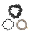 Organza Scrunchie x Beaded Hair Tie [Set of 3]