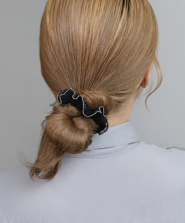 スリムシュシュ×パールデザインヘアゴム[3本セット]