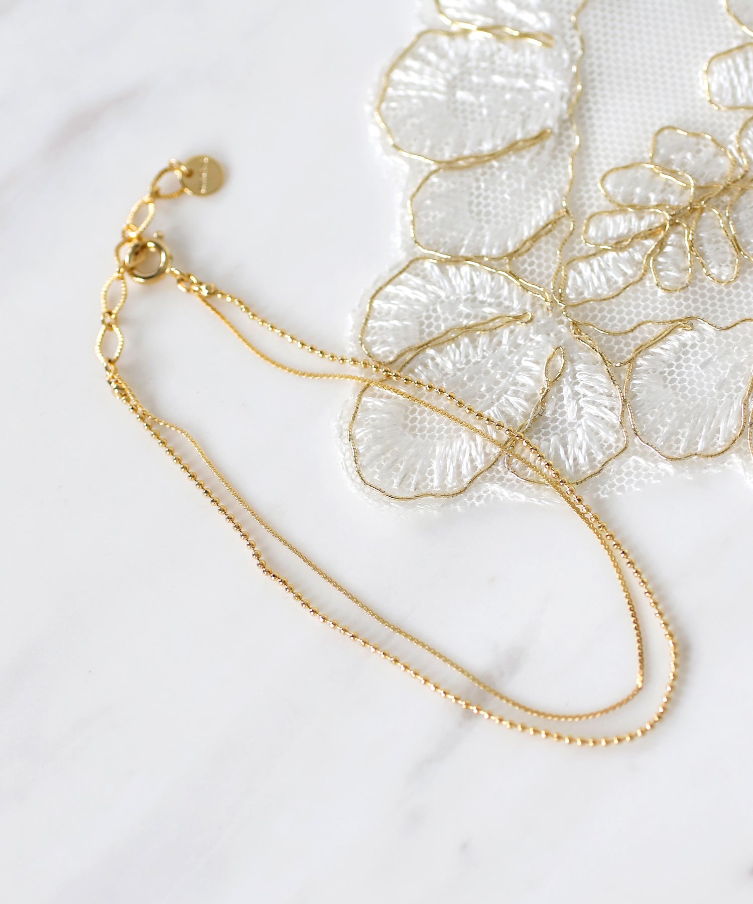 ANEMONE】2連チェーンブレスレット｜アネモネ・シエナロゼ・ミミサン