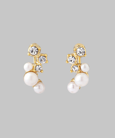 パール×ビジューイヤリング