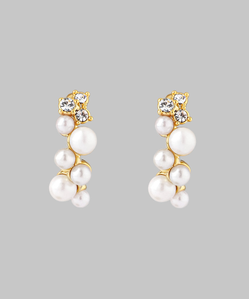 パール×ビジューイヤリング