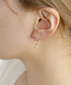 【ステンレス】ドロップビジューバックキャッチピアス