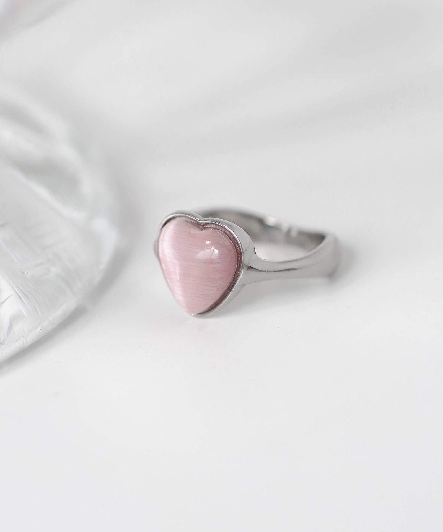 ANEMONE】【ステンレス】ハートストーンリング｜アネモネ・シエナロゼ