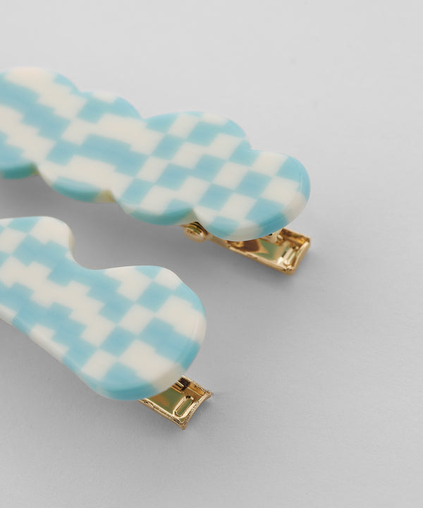 Multi-pattern cloud hair clip [A] [Set of 2]
