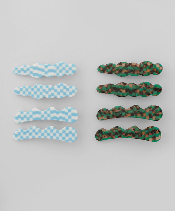 Multi-pattern cloud hair clip [A] [Set of 2]