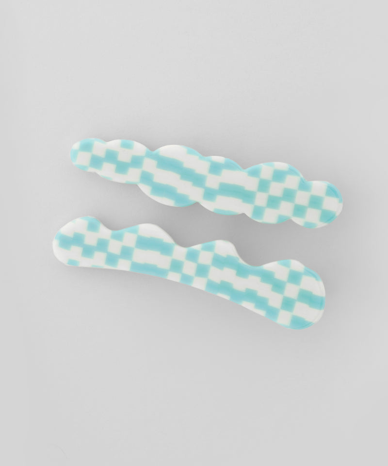 Multi-pattern cloud hair clip [A] [Set of 2]