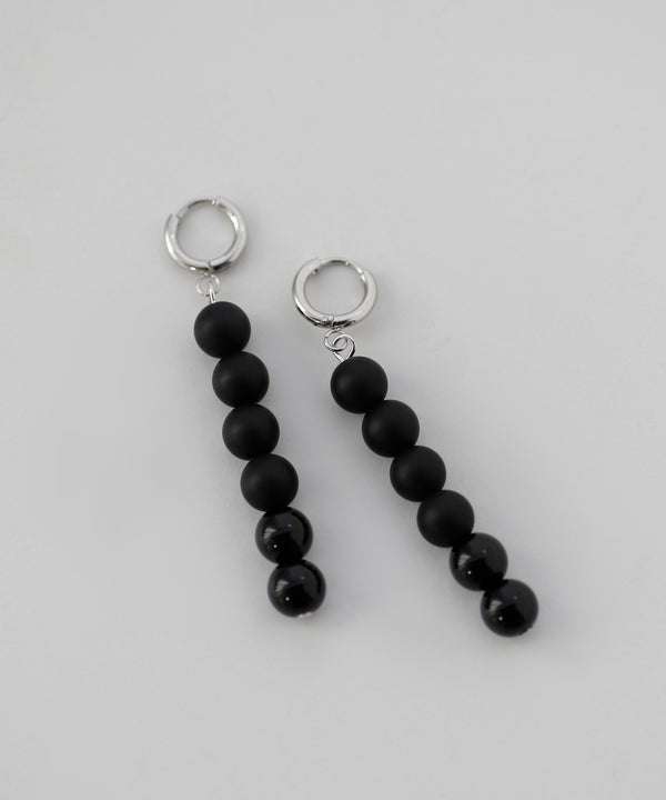 mimi33】オニキスフープピアス[Ownideal]｜アネモネ・シエナロゼ