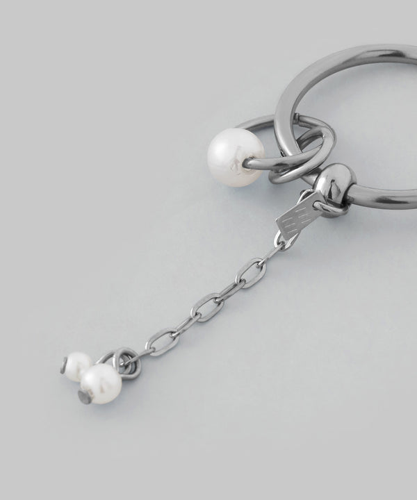 2WAYパールアシメフープピアス[ステンレス][Ownideal]