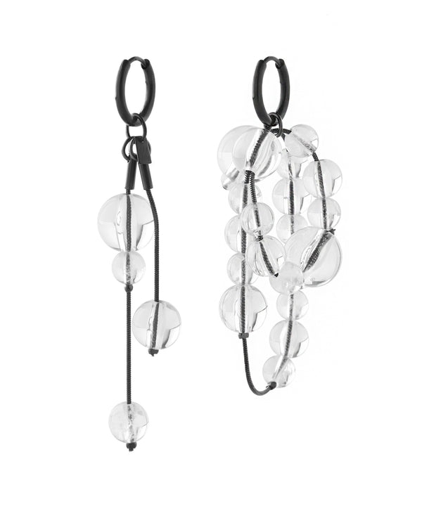 2WAYクリスタルアシメフープピアス[ステンレス] [Ownideal]